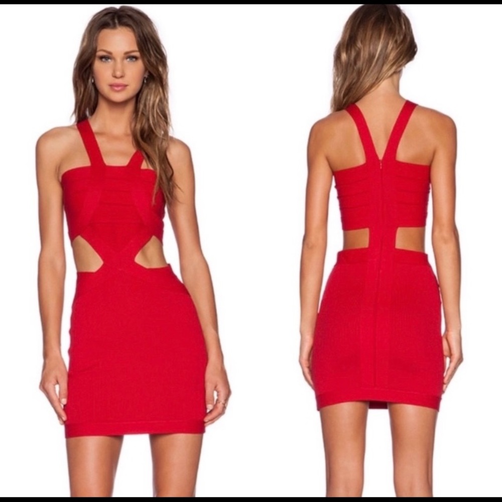 Revolve NBD bodycon cut out red dress
